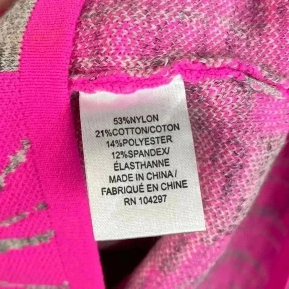 Milly Neon Pink and Gray Tropical Knit Sleeveless Sheath‎ Dress - Picture 9 of 9